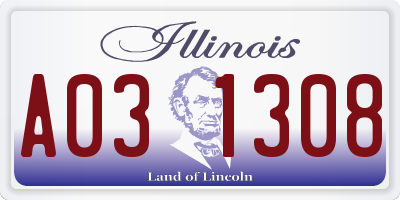 IL license plate A031308