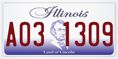 IL license plate A031309