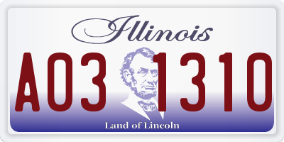 IL license plate A031310