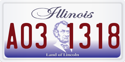 IL license plate A031318