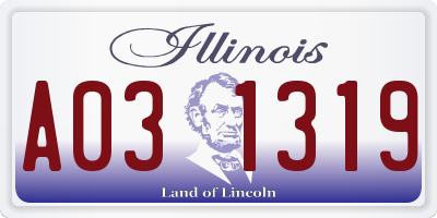 IL license plate A031319