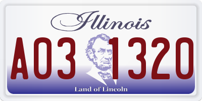 IL license plate A031320