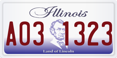 IL license plate A031323