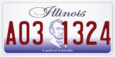 IL license plate A031324