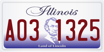 IL license plate A031325