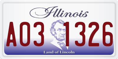 IL license plate A031326
