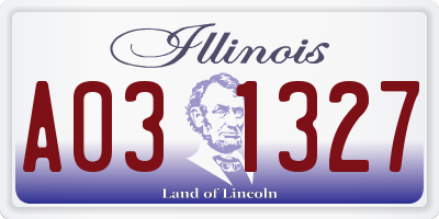 IL license plate A031327