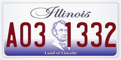 IL license plate A031332
