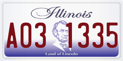 IL license plate A031335
