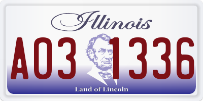 IL license plate A031336
