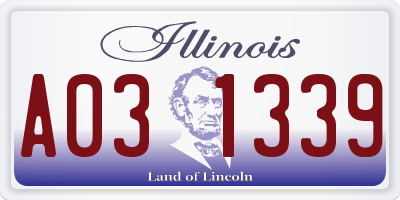 IL license plate A031339