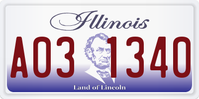 IL license plate A031340