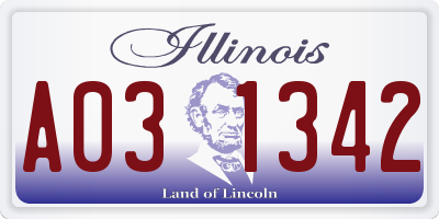 IL license plate A031342