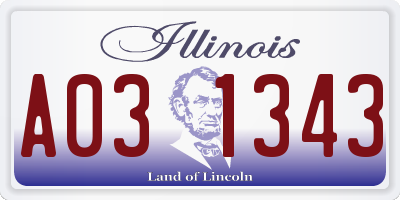 IL license plate A031343