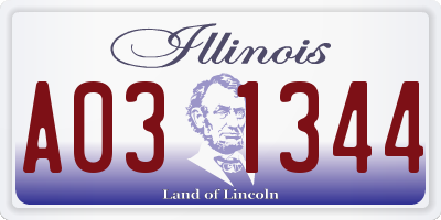 IL license plate A031344