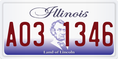 IL license plate A031346