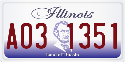 IL license plate A031351