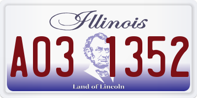 IL license plate A031352