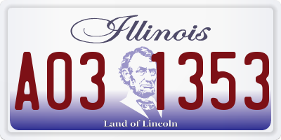 IL license plate A031353