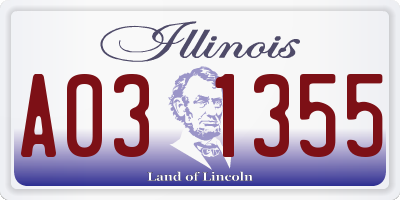 IL license plate A031355