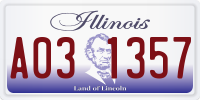 IL license plate A031357