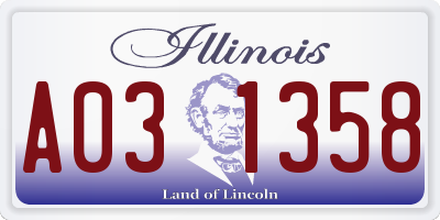 IL license plate A031358