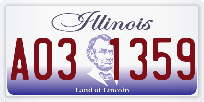 IL license plate A031359
