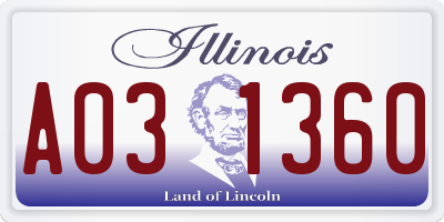 IL license plate A031360