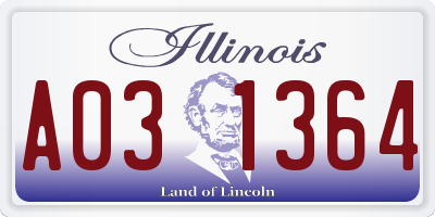 IL license plate A031364
