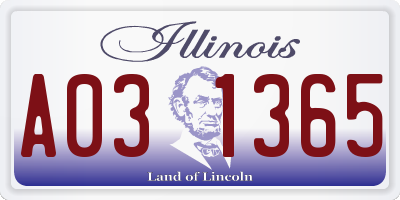 IL license plate A031365
