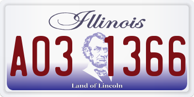 IL license plate A031366