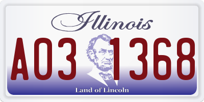 IL license plate A031368