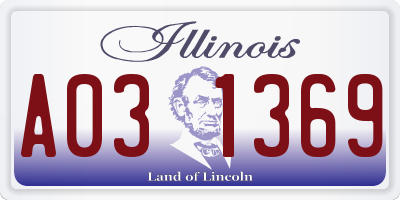 IL license plate A031369