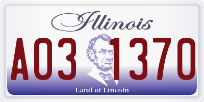 IL license plate A031370