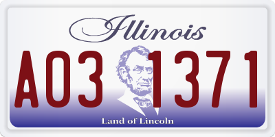 IL license plate A031371