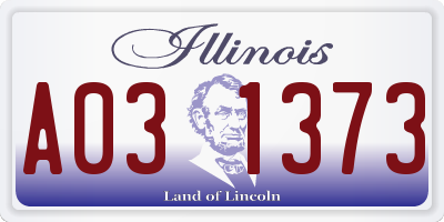 IL license plate A031373