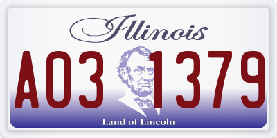 IL license plate A031379