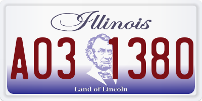 IL license plate A031380
