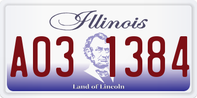 IL license plate A031384
