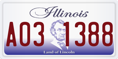 IL license plate A031388