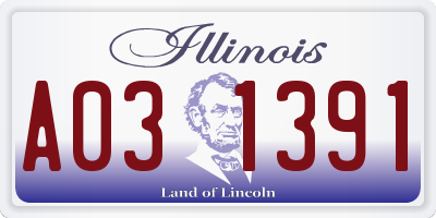 IL license plate A031391