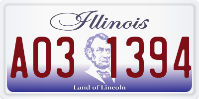 IL license plate A031394