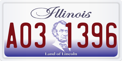 IL license plate A031396