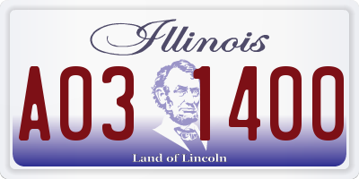 IL license plate A031400