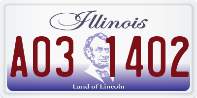 IL license plate A031402