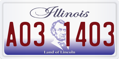 IL license plate A031403