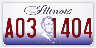 IL license plate A031404
