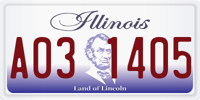 IL license plate A031405