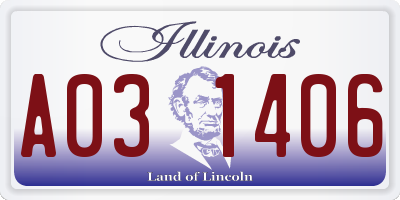 IL license plate A031406