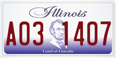 IL license plate A031407
